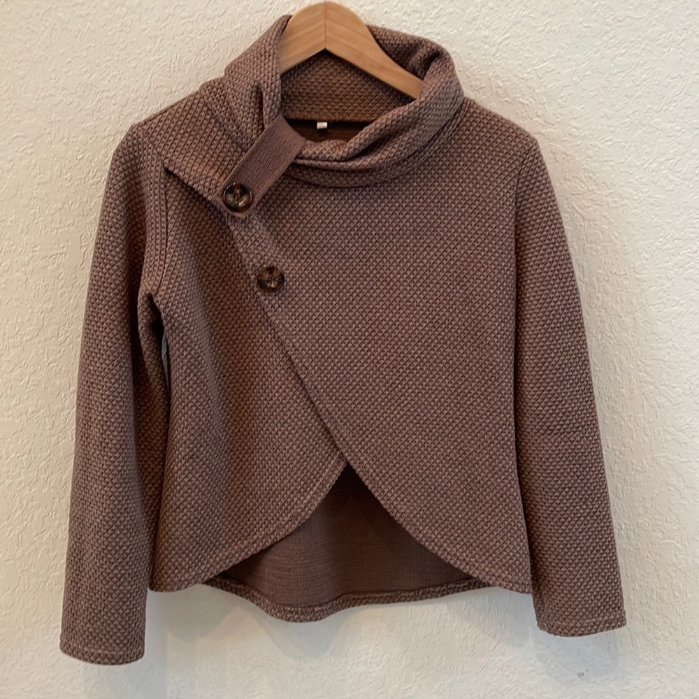 Brown Long Sleeve Turtle Neck shirt